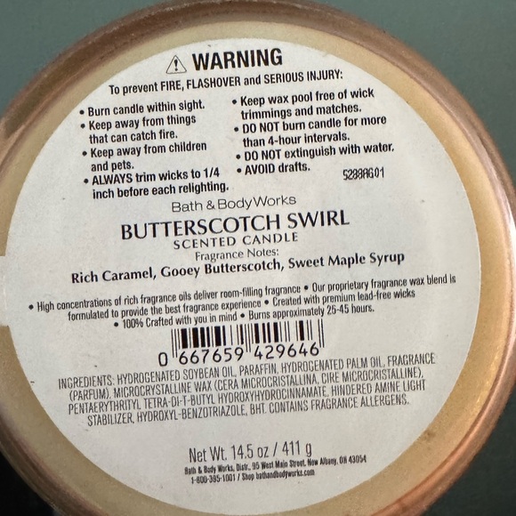 Bath & Body Works Three-Wick Candle Butterscotch Swirl  Ice Cream Sundae Bar NWT - Picture 4 of 4